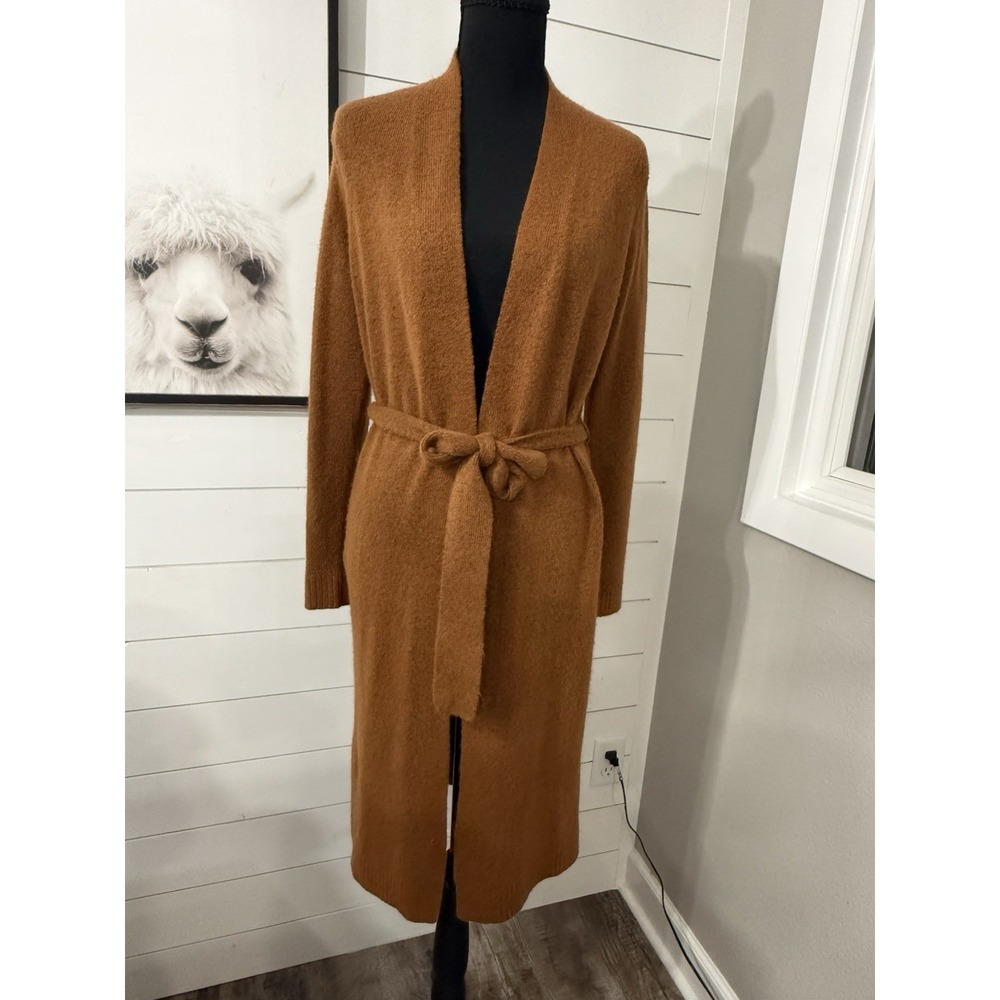 Loft Women's Belted Cardigan Long XS Camel Color Sweater